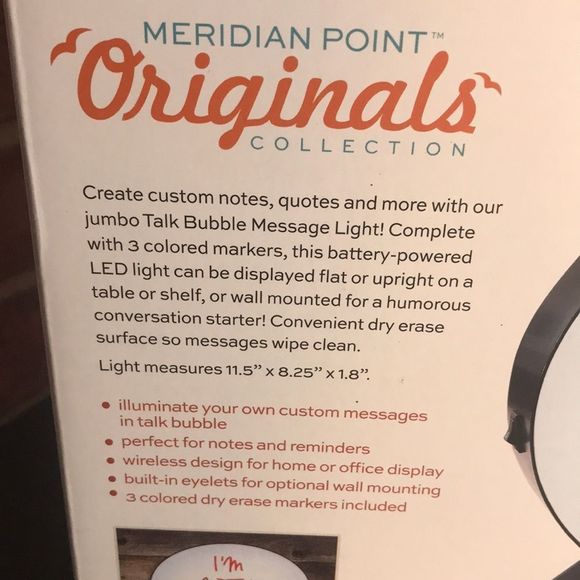 Meridian Point Collection Talk Bubble Message Light - Picture 3 of 3